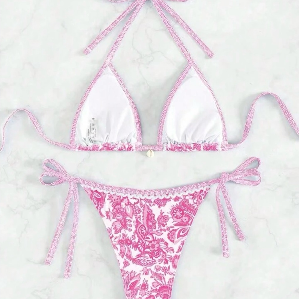 Pink Patterned Bikini Set - Picture 2 of 4
